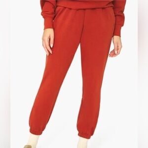 Revolve WeworeWhat Essential Jogger Cotton Sweatpants Rust Orange Size Medium